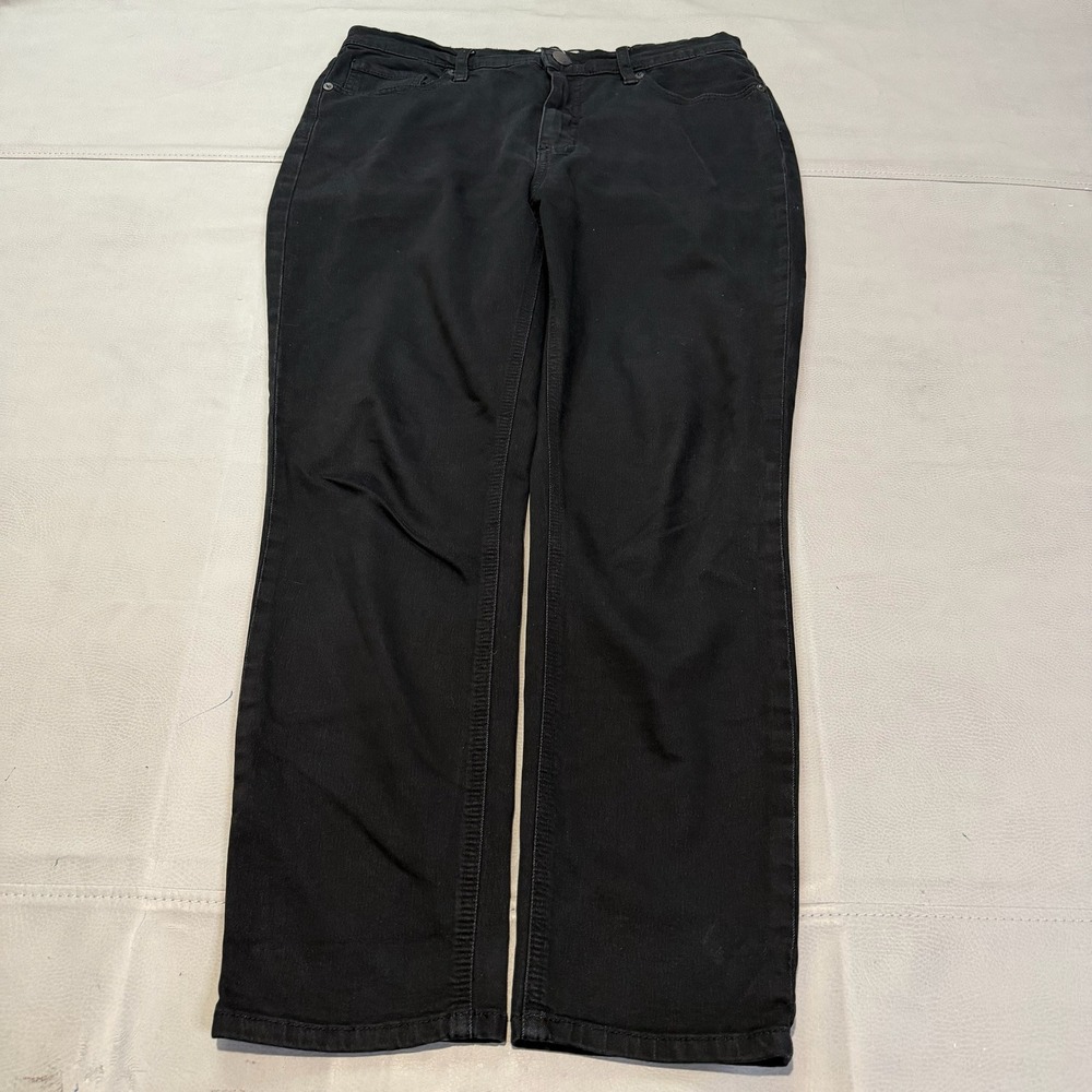 Free‎ People Black Jean Women Straight Leg Slim Stretch Denim Grunge-30-4952